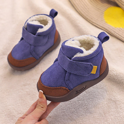 Winter Plus Velvet Toddler Boys Soft-soled Non-slip Cotton Shoes  (Available)