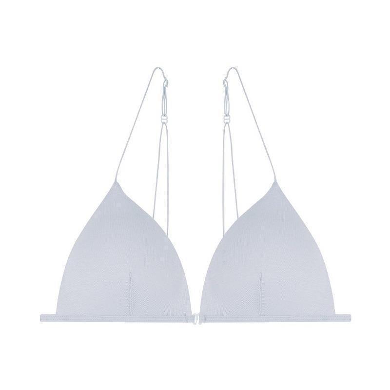 French Sexy Underwear Women's Front Buckle Triangle Cup Wireless Bra Thin