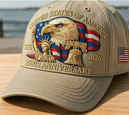Embroidered American Eagle Head 250 Weeks Old Baseball Cap (Available)