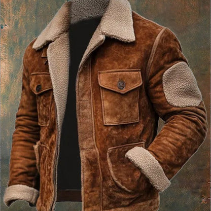 Men's Coat Top Lambswool Lapel Zip Jacket  (Available)