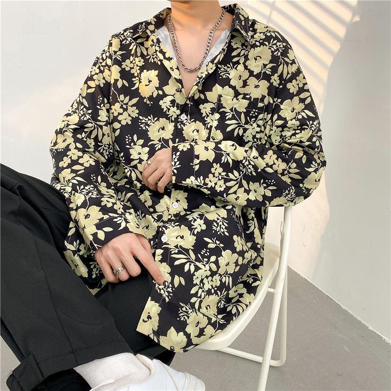 Mens Temperament Fashion Casual Printed Shirt  (Available)
