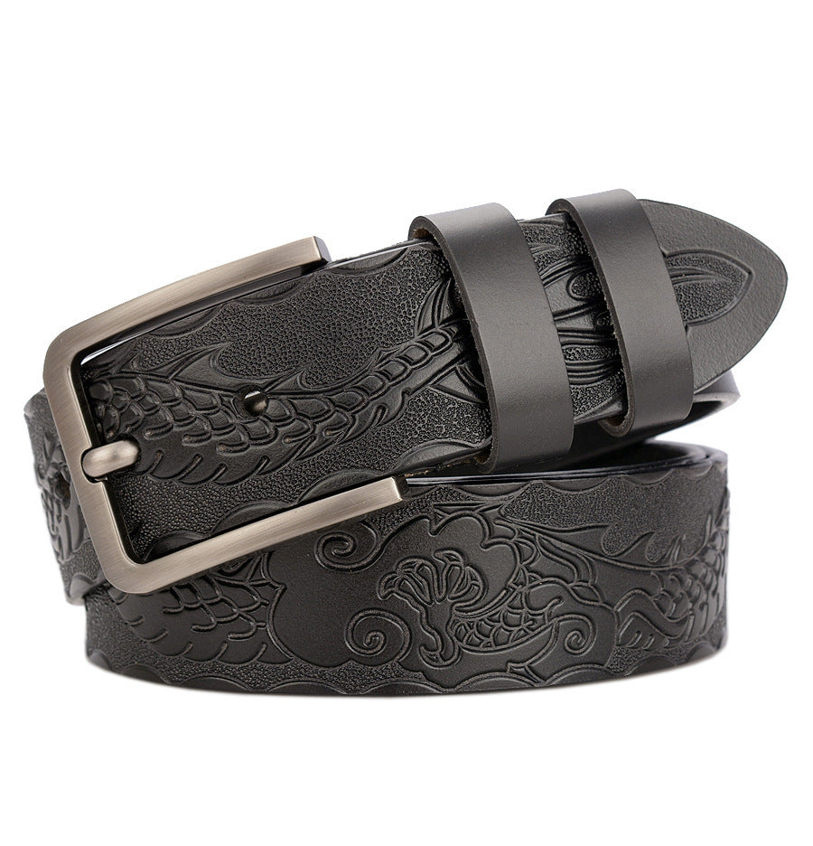 Carved Craft Men's Belt Fashion Cattlehide Leather Pant Belt   (Available)