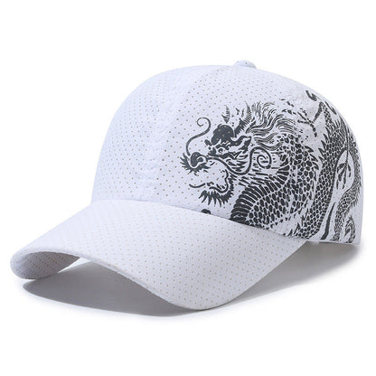 Hat Men's Chinese Style Printed Dragon Baseball Cap Polyester  (Available)