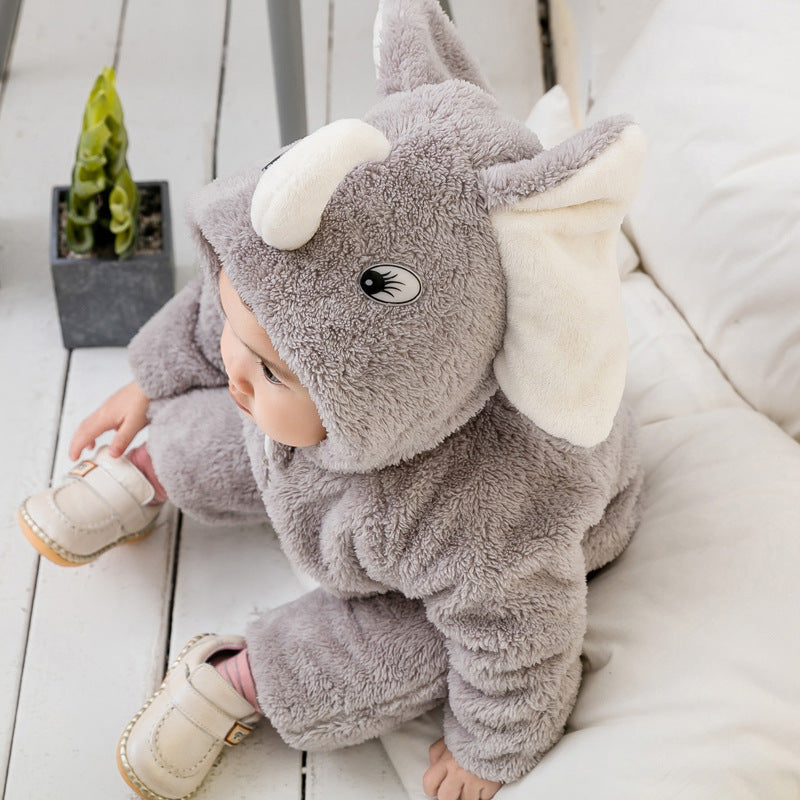 Baby Winter romper clothes Cartoon animals cute baby warm romper (Available)