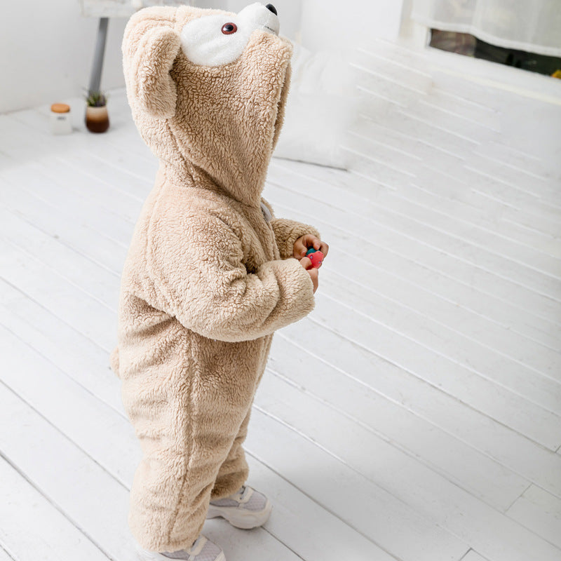 Baby Winter romper clothes Cartoon animals cute baby warm romper (Available)