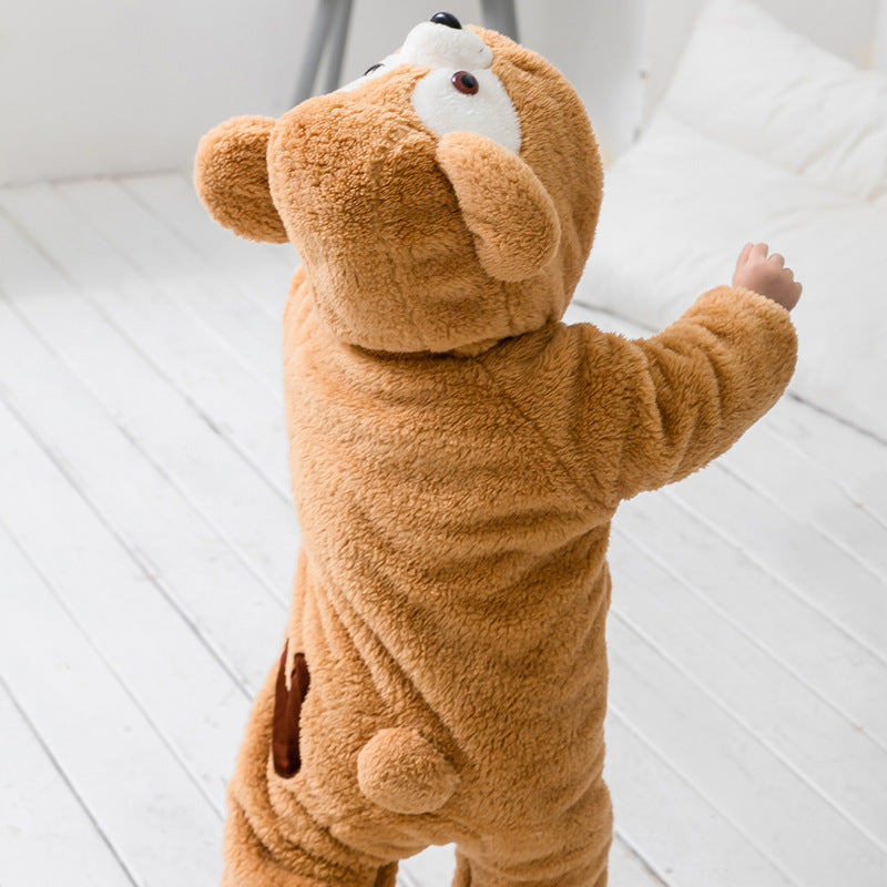 Baby Winter romper clothes Cartoon animals cute baby warm romper (Available)