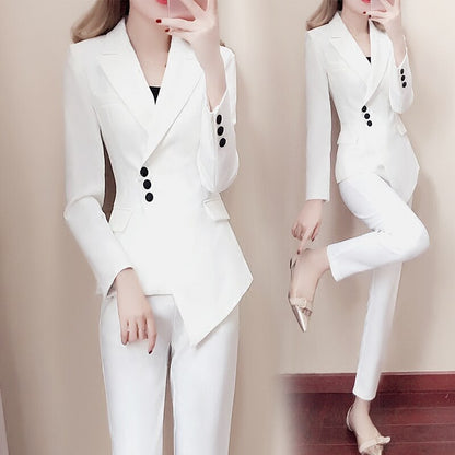 Women white Slim Pant Suits (Available)