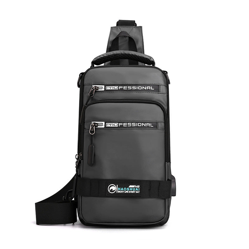 Multifunction Bags For Men Nylon Backpack Crossbody Shoulder Bag With USB Charging Port Chest Bags Pack   (Available)