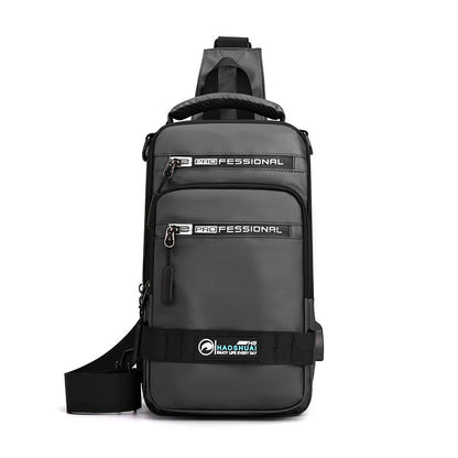 Multifunction Bags For Men Nylon Backpack Crossbody Shoulder Bag With USB Charging Port Chest Bags Pack (Available)
