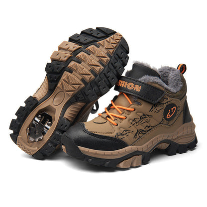 Children's Cotton Shoes Boys Two Cotton Large Cotton Hiking Shoes  (Available)