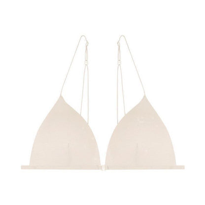 French Sexy Underwear Women's Front Buckle Triangle Cup Wireless Bra Thin