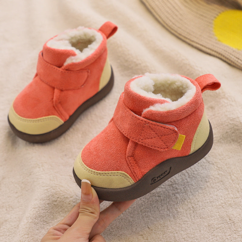 Winter Plus Velvet Toddler Boys Soft-soled Non-slip Cotton Shoes  (Available)