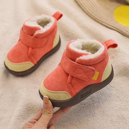 Winter Plus Velvet Toddler Boys Soft-soled Non-slip Cotton Shoes  (Available)