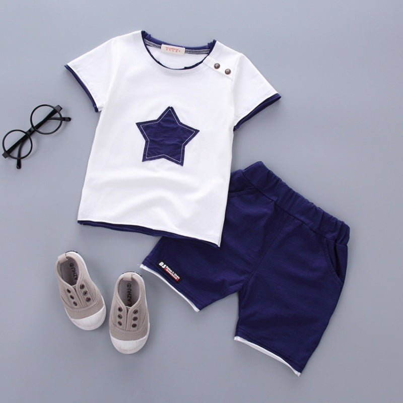 Boys' Summer Short-sleeved Suit Baby Clothes For Months  (Available)
