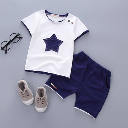 Boys' Summer Short-sleeved Suit Baby Clothes For Months  (Available)