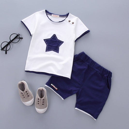 Boys' Summer Short-sleeved Suit Baby Clothes For Months  (Available)