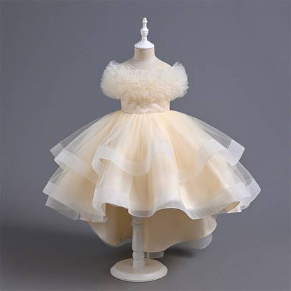 Children Summer Short Sleeve Girl Fairy Birthday Flower Dress (Available)
