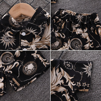 Summer Toddler Baby Boy's Suit Fashion Print Clothes Set Shirt Top Shorts 2PCS Clothing Set For Boys Infant Suits Kids Clothes