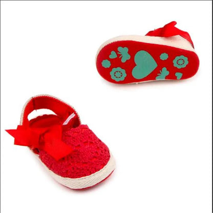 Lovely Bowknot Baby First Walkers Infants Girl Crib Shoes Soft Sole Newborn Shoes Antislip Baby Princess Shoes