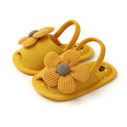 Summer Baby Girl Sandals Solid Color Cute Lace Bows Newborn Shoes Soft Cotton Non-slip Soled Princess Toddler Girl Sandals Kids