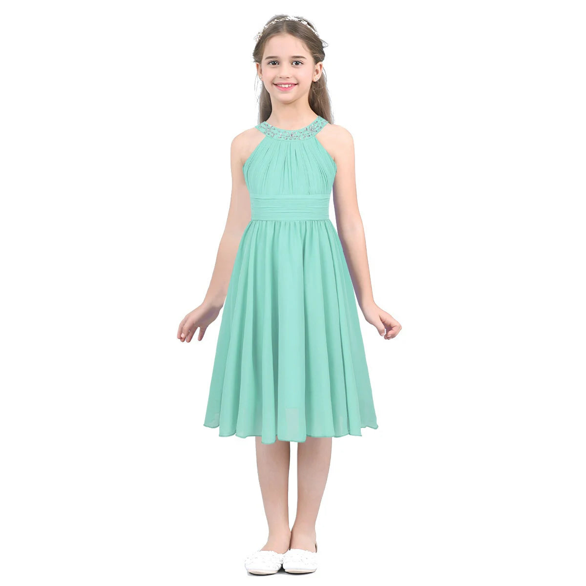 Summer Kids Girls Dresses Elegant Flower Girls Dress Birthday Pageant Wedding Party First Communion Clothing vestido