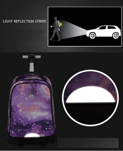 School Bag for girls with wheels Travel Rolling backpack Bags for teenagers travel trolley bag Children wheeled backpack bags