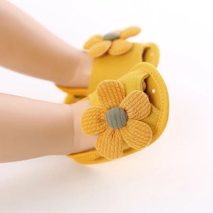 Summer Baby Girl Sandals Solid Color Cute Lace Bows Newborn Shoes Soft Cotton Non-slip Soled Princess Toddler Girl Sandals Kids