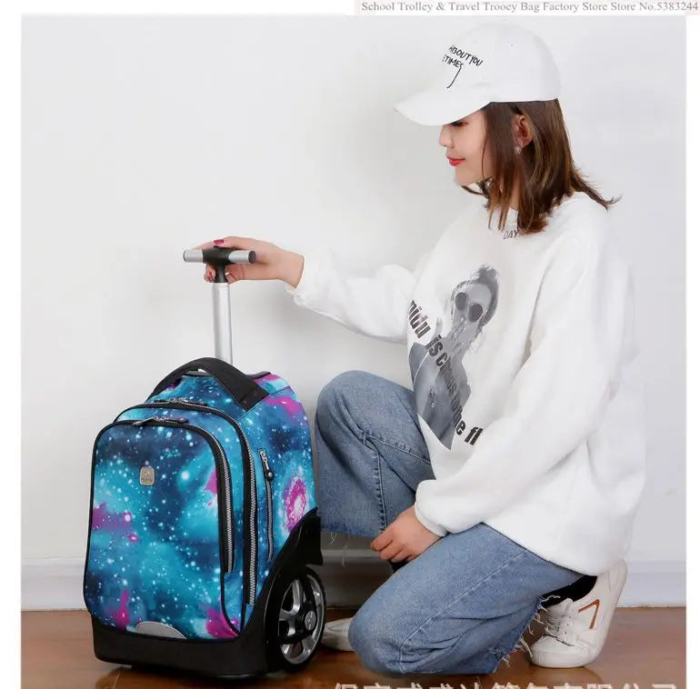 School Bag for girls with wheels Travel Rolling backpack Bags for teenagers travel trolley bag Children wheeled backpack bags