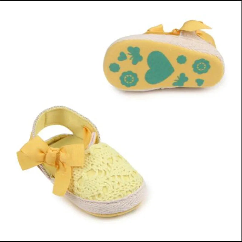 Lovely Bowknot Baby First Walkers Infants Girl Crib Shoes Soft Sole Newborn Shoes Antislip Baby Princess Shoes