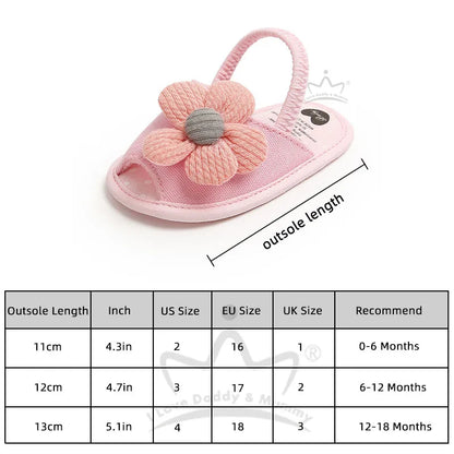 Summer Baby Girl Sandals Solid Color Cute Lace Bows Newborn Shoes Soft Cotton Non-slip Soled Princess Toddler Girl Sandals Kids