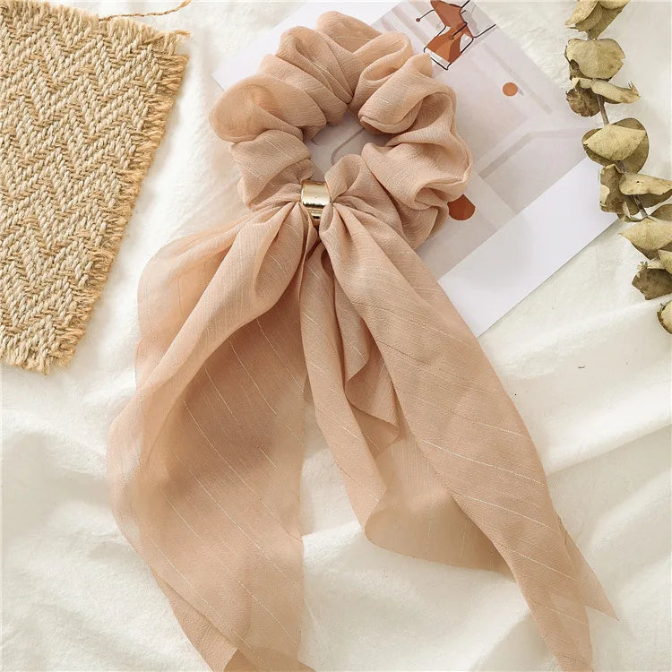 Fashion Double Layer Bow Hair Accessories Headwear For Women 2022 Trendy Girl Solid Color Elastic Hair Bands Hair Ornament Gift