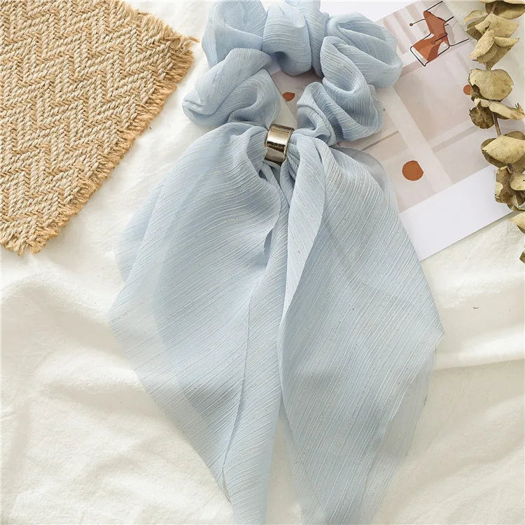 Fashion Double Layer Bow Hair Accessories Headwear For Women 2022 Trendy Girl Solid Color Elastic Hair Bands Hair Ornament Gift