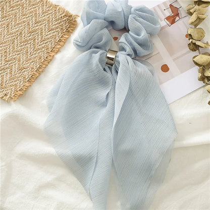Fashion Double Layer Bow Hair Accessories Headwear For Women 2022 Trendy Girl Solid Color Elastic Hair Bands Hair Ornament Gift