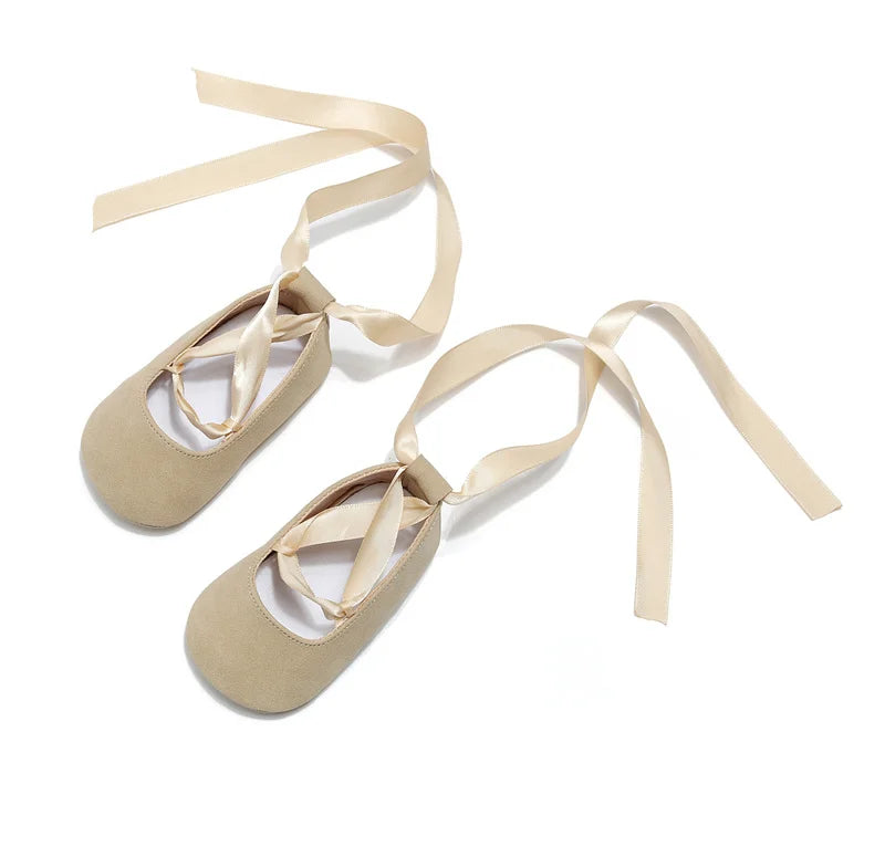 Fashion Newborn Baby Girl Shoes First Walkers Moccasins Cross Ribbon Princess Dance Soft Sole Infant Toddler Shoes Footwear