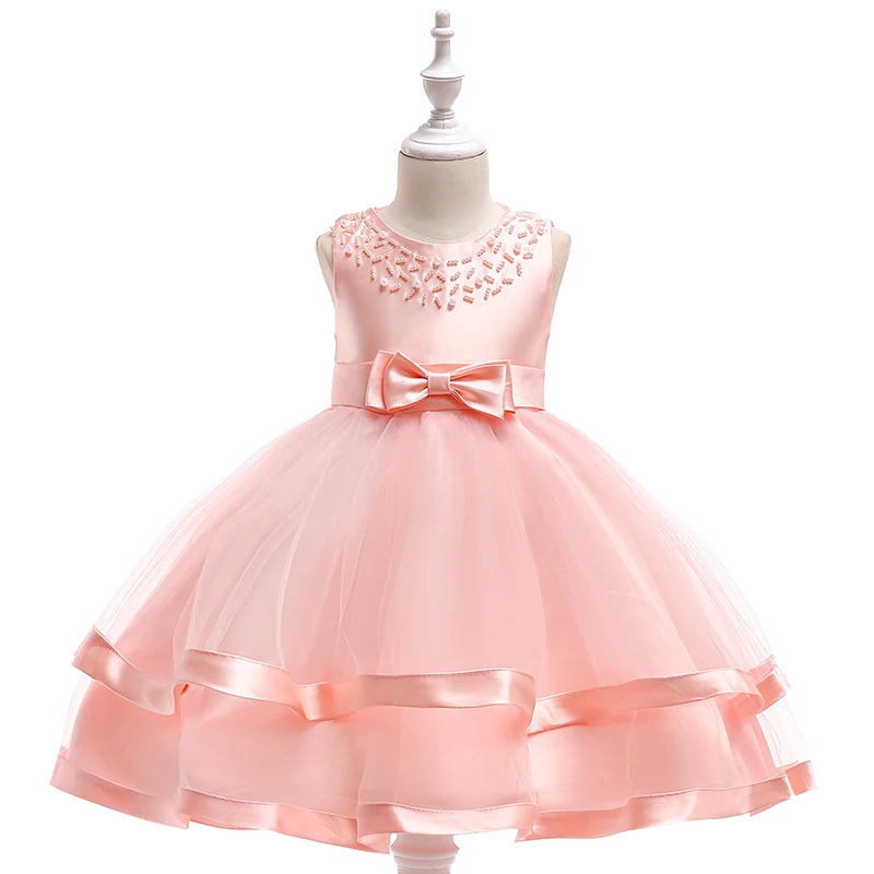 2024 Toddler Baby Girls Summer Dresses Infant Princess 1 Year Birthday Party Dress Elegant Kids Girl Christmas Wedding Costume