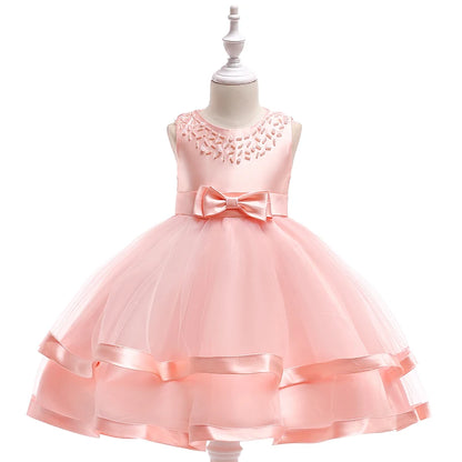 2024 Toddler Baby Girls Summer Dresses Infant Princess 1 Year Birthday Party Dress Elegant Kids Girl Christmas Wedding Costume