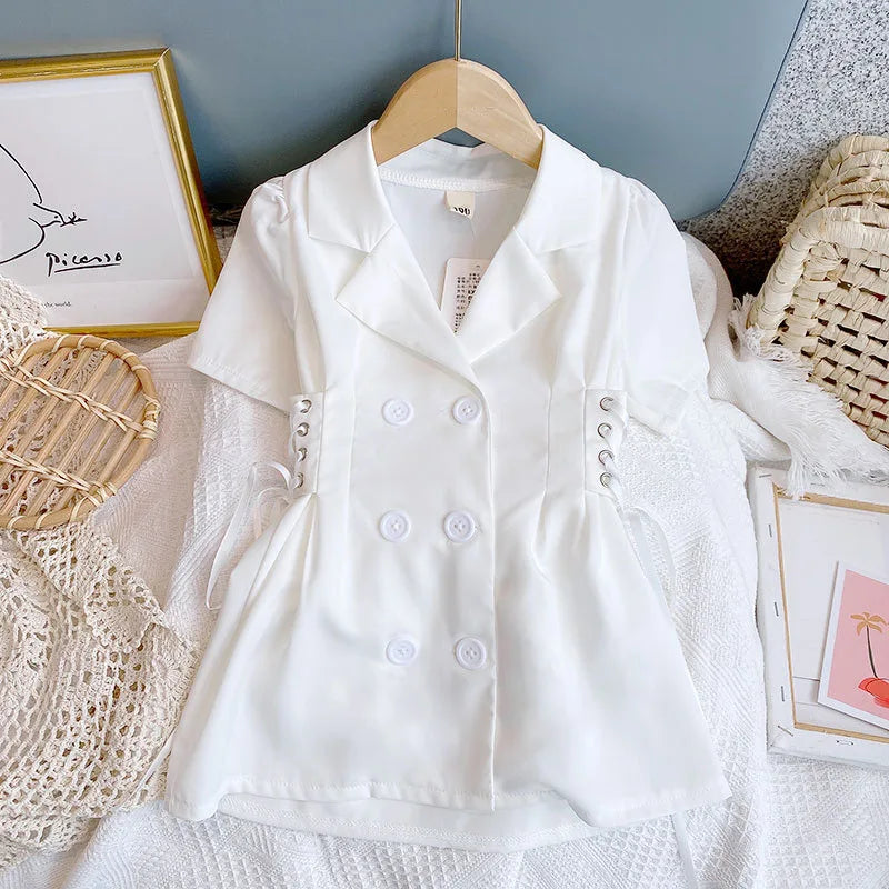 Summer Clothing Lapel Waist Drawstring Double (available)