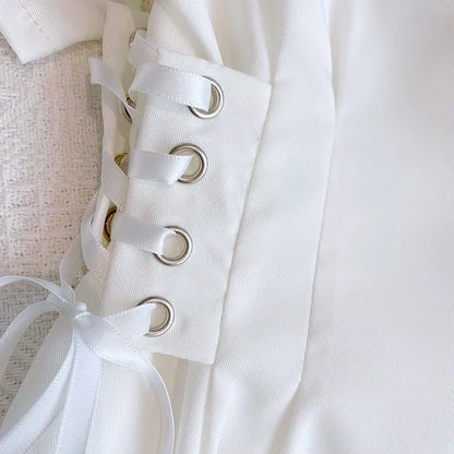 Summer Clothing Lapel Waist Drawstring Double (available)
