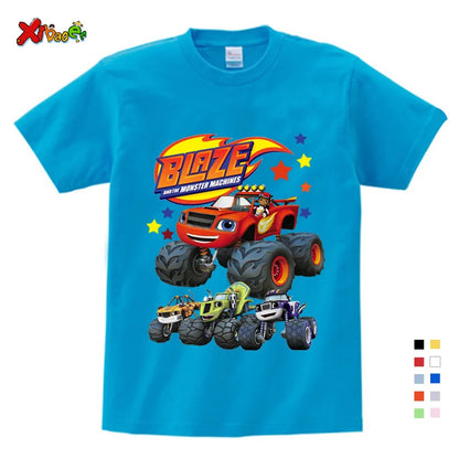 Boys T Shirt Summer for Children's Clothing Boys Short Sleeve T-shirt Fashion Girls T Shirt Clothing Lets Blazing Shirt Cool 6T
