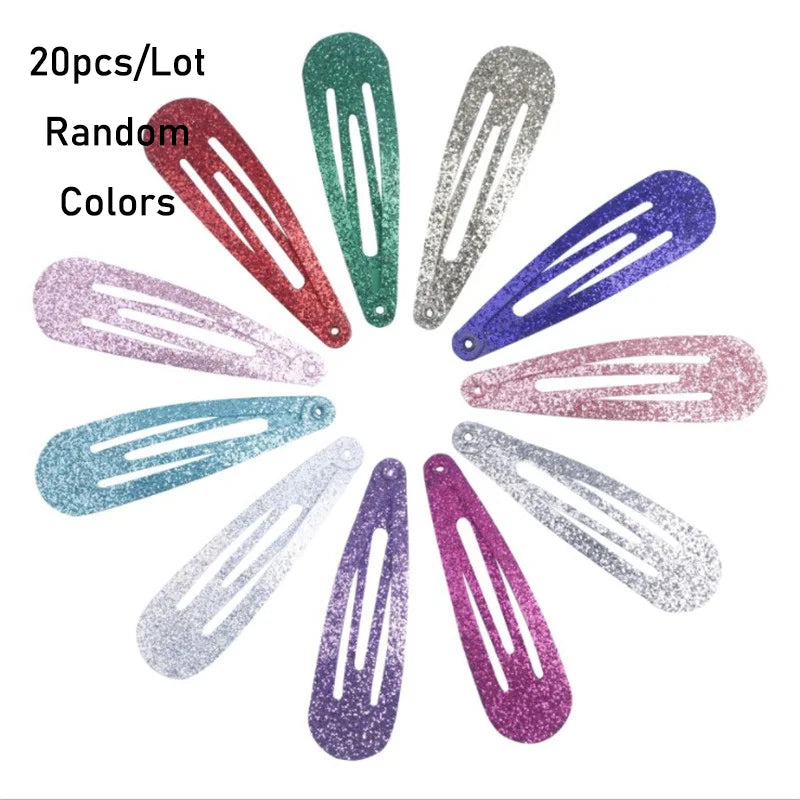 Hair Accessories 20Pcs/Lot Shining Head Decoration Glitter Sequin Powder Hairpin Dripping BB Clip Barrettes Hair Clips For Girls