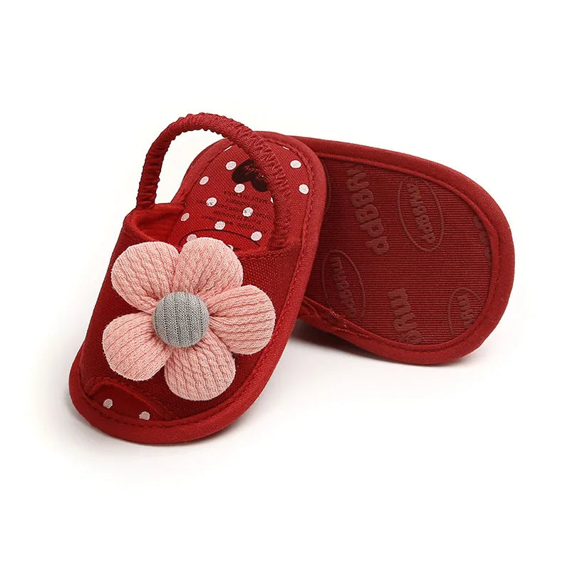 Summer Baby Girl Sandals Solid Color Cute Lace Bows Newborn Shoes Soft Cotton Non-slip Soled Princess Toddler Girl Sandals Kids
