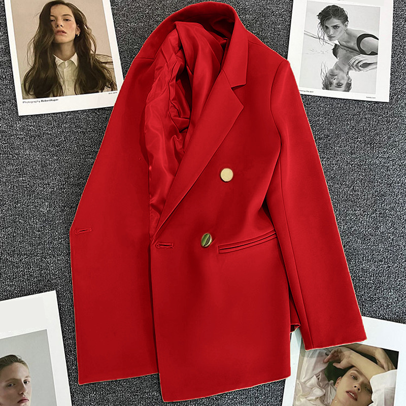 Women's Suit Coat Elegant Sports Casual Blazer Korean Fashion Luxury Jacket Spring Autumn Solid Color Ladies Clothing  (Available)