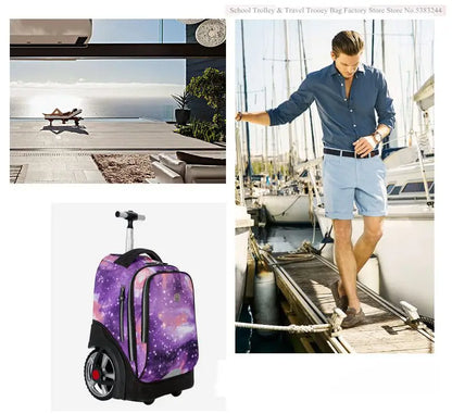 School Bag for girls with wheels Travel Rolling backpack Bags for teenagers travel trolley bag Children wheeled backpack bags