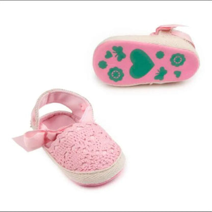Lovely Bowknot Baby First Walkers Infants Girl Crib Shoes Soft Sole Newborn Shoes Antislip Baby Princess Shoes