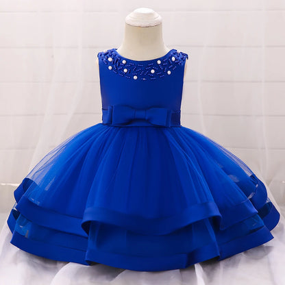 2024 Toddler Baby Girls Summer Dresses Infant Princess 1 Year Birthday Party Dress Elegant Kids Girl Christmas Wedding Costume