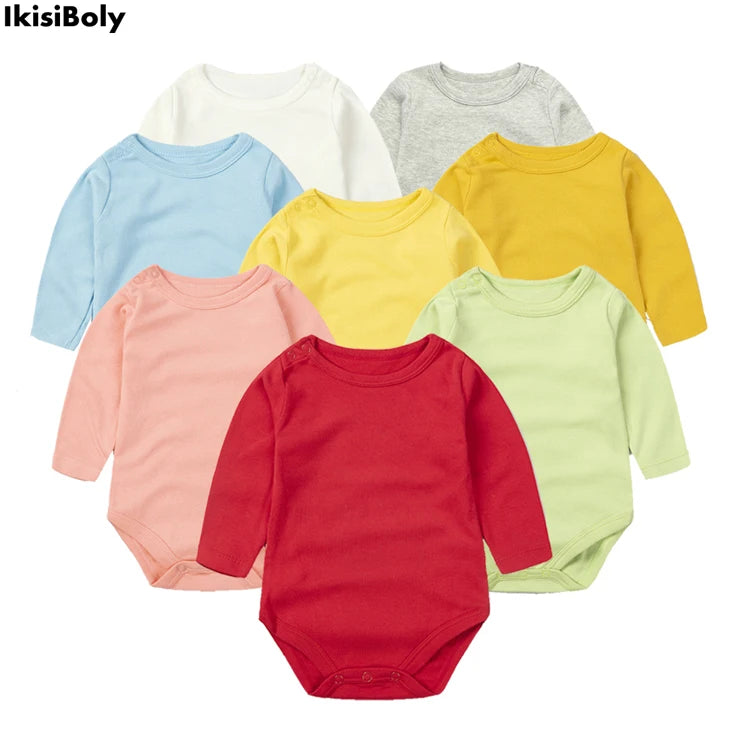 Newborn Baby Girl Rompers Boys Bodysuits Clothing Jumpsuits Long Sleeve Red Toddlers Born White Kids Bebe New Infant Costume