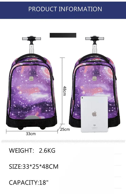 School Bag for girls with wheels Travel Rolling backpack Bags for teenagers travel trolley bag Children wheeled backpack bags