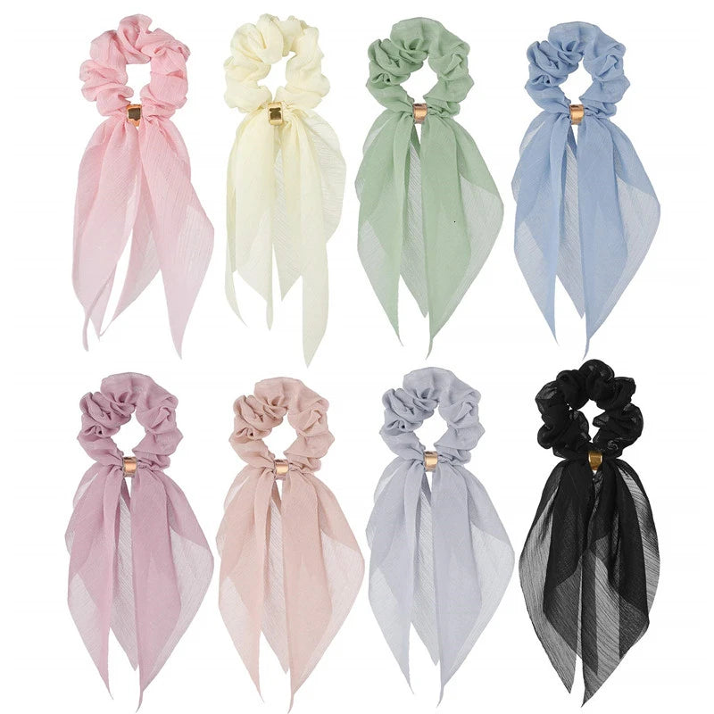 Fashion Double Layer Bow Hair Accessories Headwear For Women 2022 Trendy Girl Solid Color Elastic Hair Bands Hair Ornament Gift