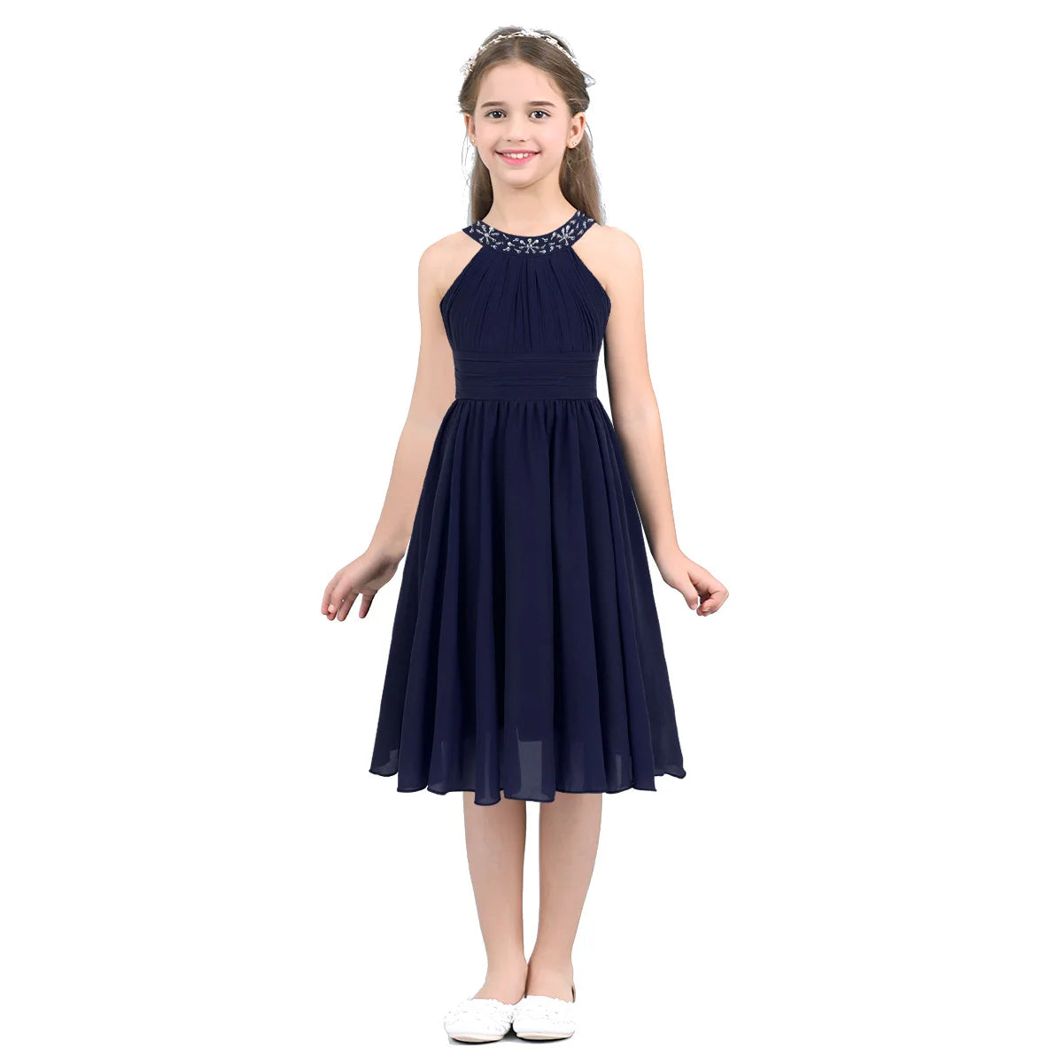Summer Kids Girls Dresses Elegant Flower Girls Dress Birthday Pageant Wedding Party First Communion Clothing vestido