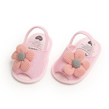 Summer Baby Girl Sandals Solid Color Cute Lace Bows Newborn Shoes Soft Cotton Non-slip Soled Princess Toddler Girl Sandals Kids